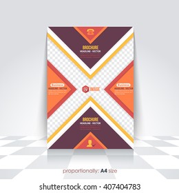 A4 Flyer and Business Concept Brochure Design. Multicolored Background, Catalog Cover Template, Corporate Leaflet Template