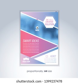 A4 Flyer Design, Business Concept Gradient Colors and Geometric Shapes Flat Template