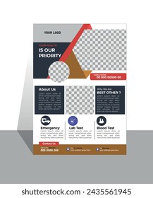 A4 flyer design template for corporate healthcare and medical care