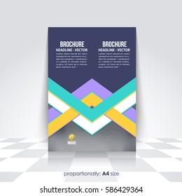 A4 Flyer Document and Vector Background. Corporate Leaflet, Textbook Cover. Image Add Feature Print Ready Business Pamphlet Design, Multicolored Brochure, Booklet Template