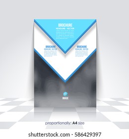 A4 Flyer Document and Vector Background. Corporate Leaflet, Textbook Cover. Image Add Feature Print Ready Business Pamphlet Design, Multicolored Brochure, Booklet Template