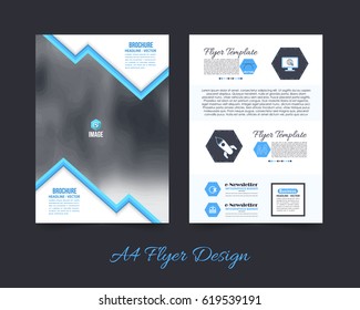 A4 Flyer Front and Back Corporate Brochure, Textbook Cover. Image Add Feature Print Ready Business Pamphlet Design, Booklet Template