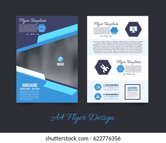 A4 Flyer Front and Back Corporate Brochure, Textbook Cover. Image Add Feature Print Ready Business Pamphlet Design, Booklet Template