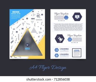 A4 Flyer Front and Back Corporate Brochure, Textbook Cover. Image Add Feature Print Ready Business Pamphlet Design, Booklet Template