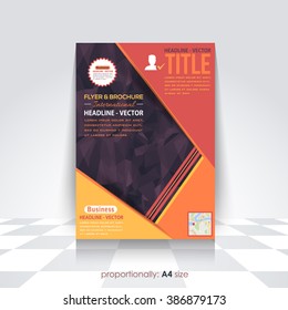 A4 Flyer Polygonal Background, Brochure Design. Cover, Corporate Leaflet Template