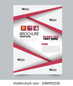 A4 flyer template. Abstract brochure design for business, education, school, presentation, advertisement. Vector illustration. Red color.