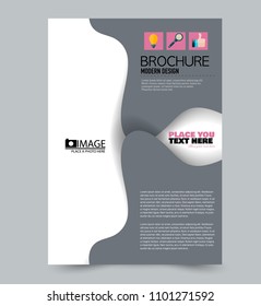A4 flyer template. Abstract brochure design for business, education, school, presentation, advertisement. Vector illustration. Pink and grey color.