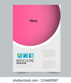 A4 flyer template. Abstract brochure design for business, education, school, presentation, advertisement. Vector illustration. Pink and blue color.