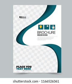 A4 flyer template. Abstract brochure design for business, education, school, presentation, advertisement. Vector illustration. Blue color.