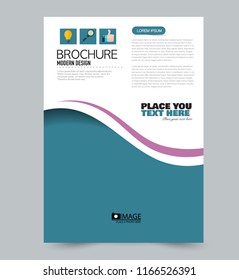 A4 flyer template. Abstract brochure design for business, education, school, presentation, advertisement. Vector illustration. Blue color.