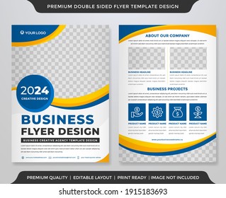 a4 flyer template design with double sided concept and modern layout style use for business presentation and marketing poster