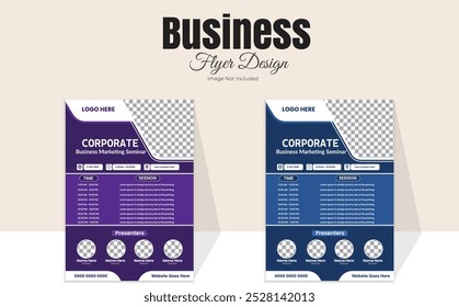 A4 flyer, Flyer template layout design. business flyer in bright colors. perfect for creative professional business. vector template