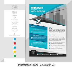 A4 Flyer Vorlage für Sie. Diese moderne, kreative und elegante Corporate Broschüre ist ein Muss für Ihre persönliche und geschäftliche Tätigkeit. 2 Thema Farben, Schwarz und andere.