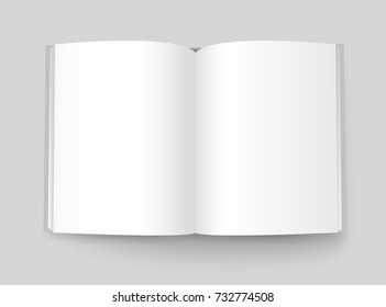 A4 format book vector mockup. Open book ready for a content