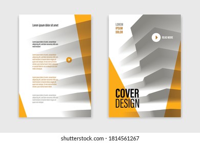 A4 format brochure or flyer for business advertising with front and back pager vector abstract design, modern leaflet or annual report, cover or presentation corporate trendy style.