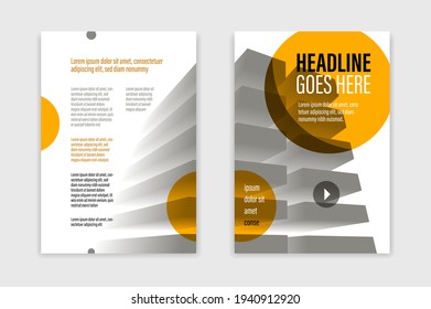 Folleto o folleto en formato A4 para publicidad empresarial con diseño abstracto de vector frontal y posterior, folleto moderno o informe anual, portada o presentación estilo de moda corporativo.