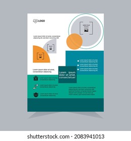 Folleto o folleto en formato A4 para publicidad empresarial con diseño abstracto de vector frontal y posterior, folleto moderno o informe anual, portada o presentación estilo de moda corporativo.