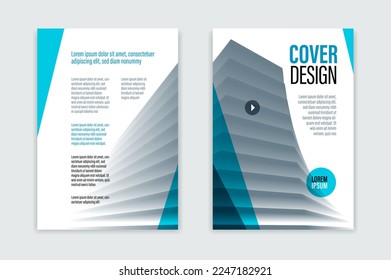 A4 format brochure or flyer for business advertising with front and back pager vector abstract design, modern leaflet or annual report, cover or presentation corporate trendy style.