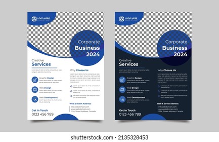 A4 Format Flyer Or Brochure For Corporate Business Advertising Vector Abstract Design, Annual Report Or Modern Leaflet, Cover Or Presentation Corporate Trendy Style. 