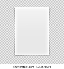 A4 format paper, isolated on transparent background.