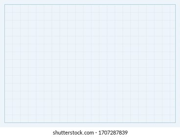 A4 format vector squared design concept with blue lines structure pattern illustration.  Editable lines of checkered field. Horizontal oriented pattern background made in proportional size. 