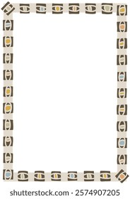 A4 frame with colorful eyes pattern. Design element for prints, backgrounds, template, web pages and textile pattern.