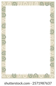 A4 frame with doodle pattern. Design element for prints, backgrounds, template, web pages and textile pattern.