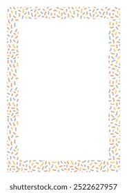 A4 frame with with freehand doodles. Background for trendy design with basic shapes.