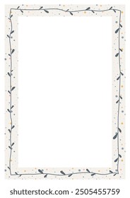 A4 frame with plant elements. Perfect as a photo frame, for scrapbooking, postcards, posters, invitation cards.