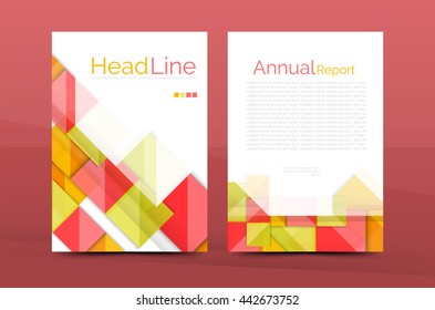 A4 front page business identity for annual report, Corporate brochure leaflet and abstract geometric background with headline