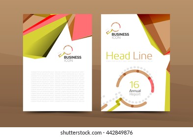 A4 front page business identity for annual report, Corporate brochure leaflet and abstract geometric background with headline