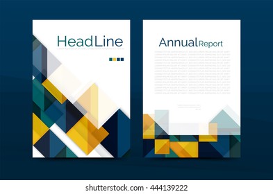 A4 front page business identity for annual report, Corporate brochure leaflet and abstract geometric background with headline