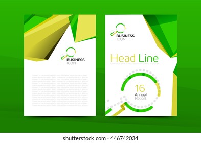 A4 front page business identity for annual report, Corporate brochure leaflet and abstract geometric background with headline