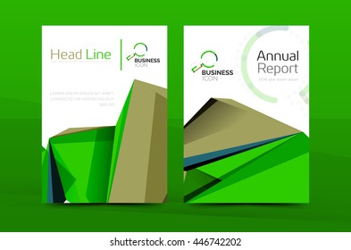 A4 front page business identity for annual report, Corporate brochure leaflet and abstract geometric background with headline