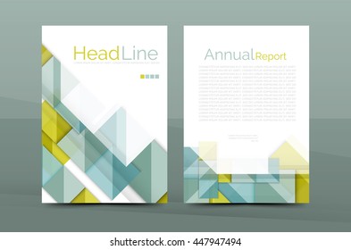 A4 front page business identity for annual report, Corporate brochure leaflet and abstract geometric background with headline