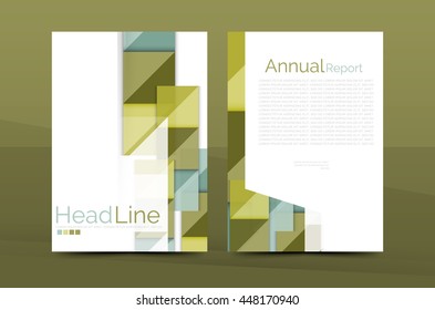 A4 front page business identity for annual report, Corporate brochure leaflet and abstract geometric background with headline