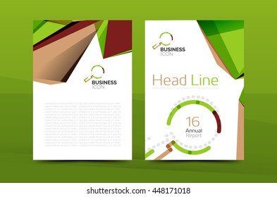 A4 front page business identity for annual report, Corporate brochure leaflet and abstract geometric background with headline