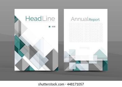 A4 front page business identity for annual report, Corporate brochure leaflet and abstract geometric background with headline