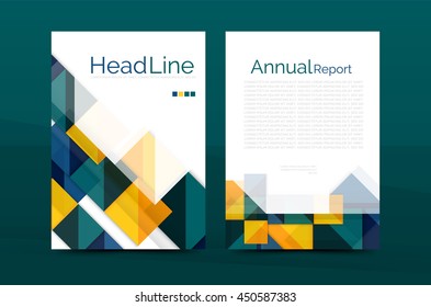 A4 front page business identity for annual report, Corporate brochure leaflet and abstract geometric background with headline