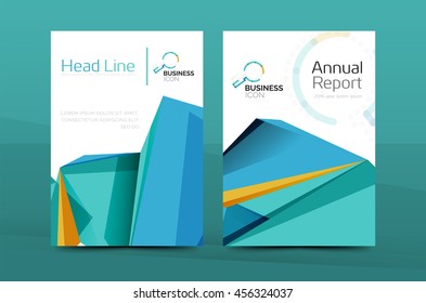 A4 front page business identity for annual report, Corporate brochure leaflet and abstract geometric background with headline