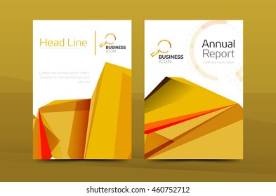 A4 front page business identity for annual report, Corporate brochure leaflet and abstract geometric background with headline