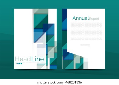 A4 front page business identity for annual report, Corporate brochure leaflet and abstract geometric background with headline