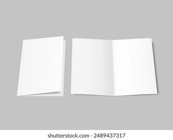 A4 Half-fold Brochure Or Booklet Cover Mockup. EPS10 Vector