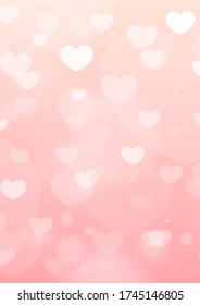 A4. Heart background. Pink background. For backdrop,wallpaper,background. Space for text. Vector illustration.