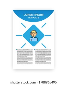 A4 icon template infographics vector concept. Business graphics brochures. Web template, infographics, websites, brochures, flyers and prints.