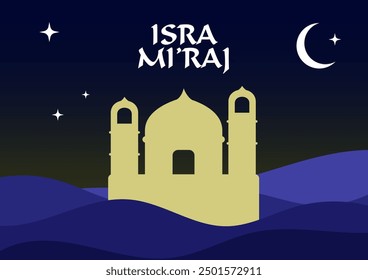 An A4 illustration poster celebrating Isra Mir'aj.