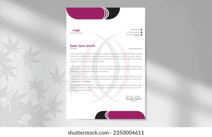 A4 Letterhead design vector template. Abstract Letterhead Design with two color combinations to make creative for your project.