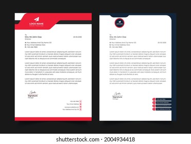 A4 Letterhead template design Vector illustration. design template with red and black colour
