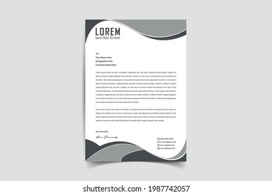 A4 Letterhead Template Vector Design. Corporate letterhead, modern letterhead, Professional, Minimalist, clean and abstract letterhead for you brand identity design. Vector illustration