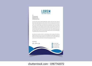 A4 Letterhead Template Vector Design. Corporate letterhead, modern letterhead, Professional, Minimalist, clean and abstract letterhead for you brand identity design. Vector illustration